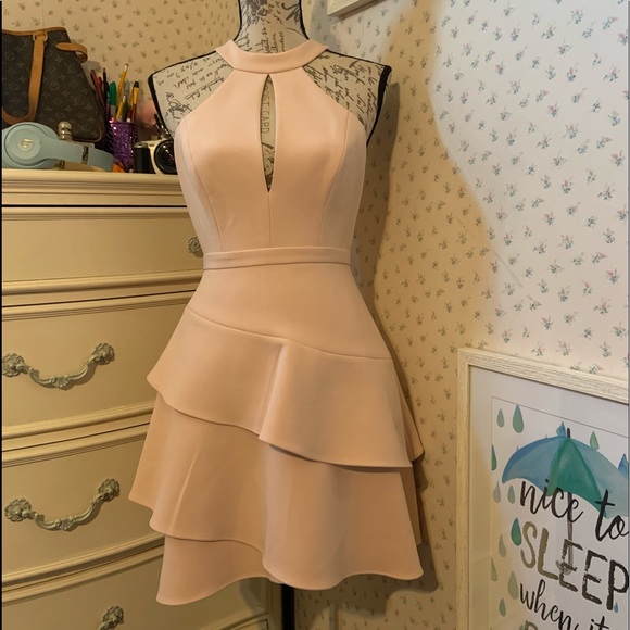 BCBGMaxAzria Dresses & Skirts - BCBGMaxazria Asymmetrical Ruffle Halter Dress